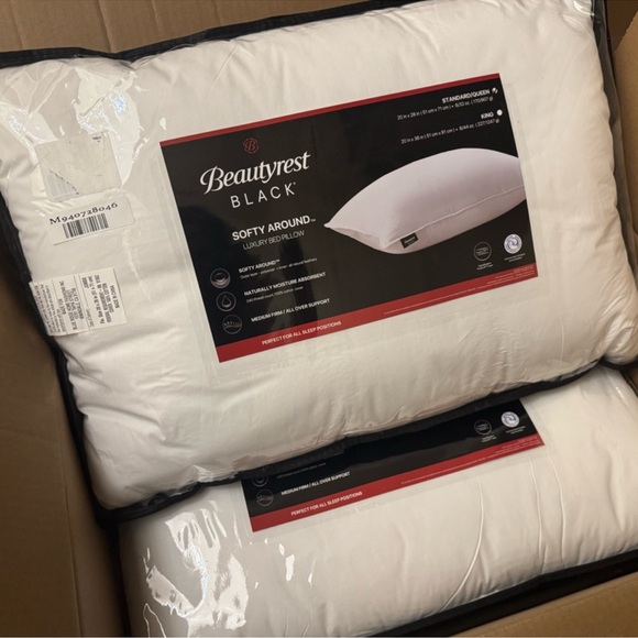 🎉LAST PIECE🎉2PC BEAUTYREST BLACK Luxurious Down And Feather Blend Pillow - Picture 10 of 10
